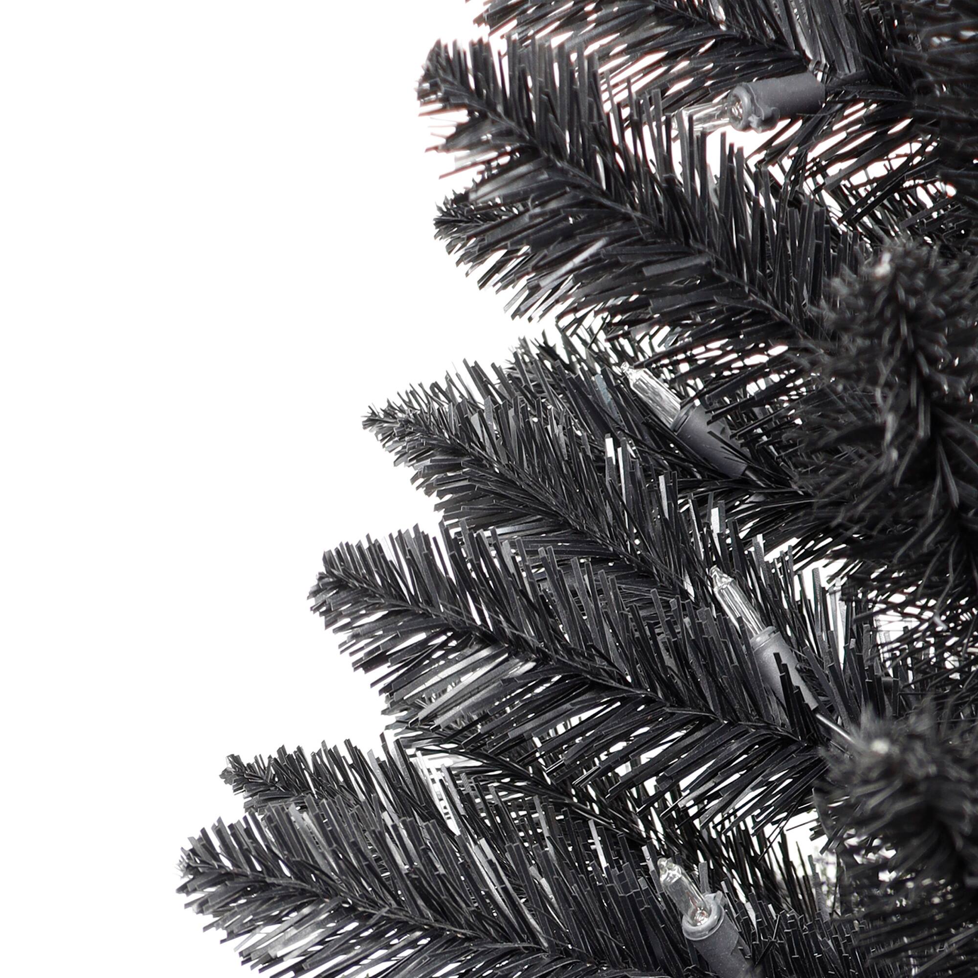 7ft. Pre-Lit Black Carson Pine Artificial Christmas Tree, Clear Lights
